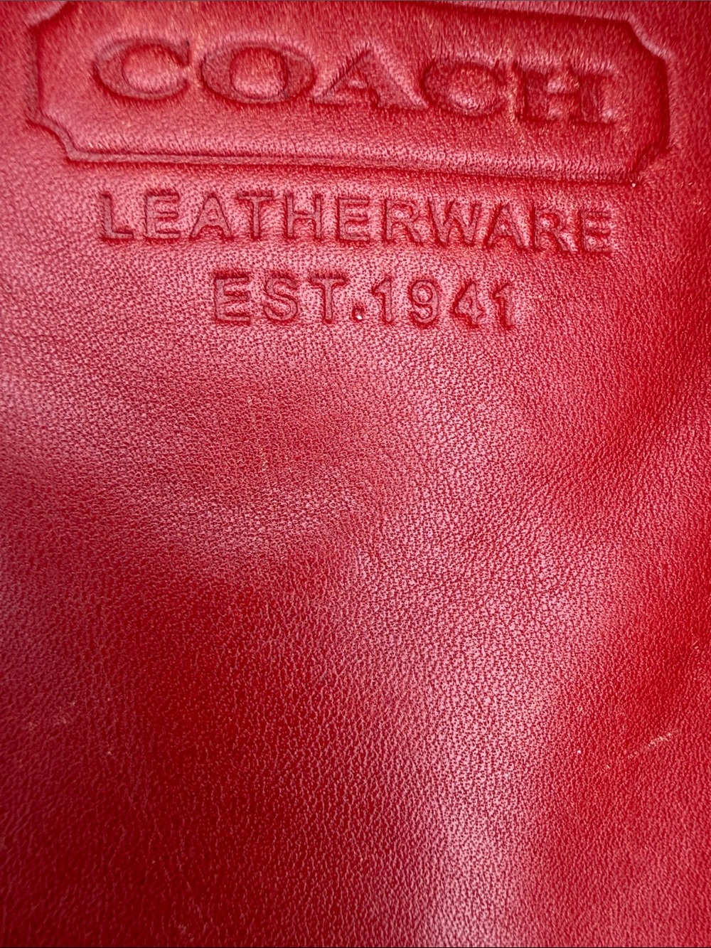 Coach Red Leather Shoulder Tote - Picture 7 of 10